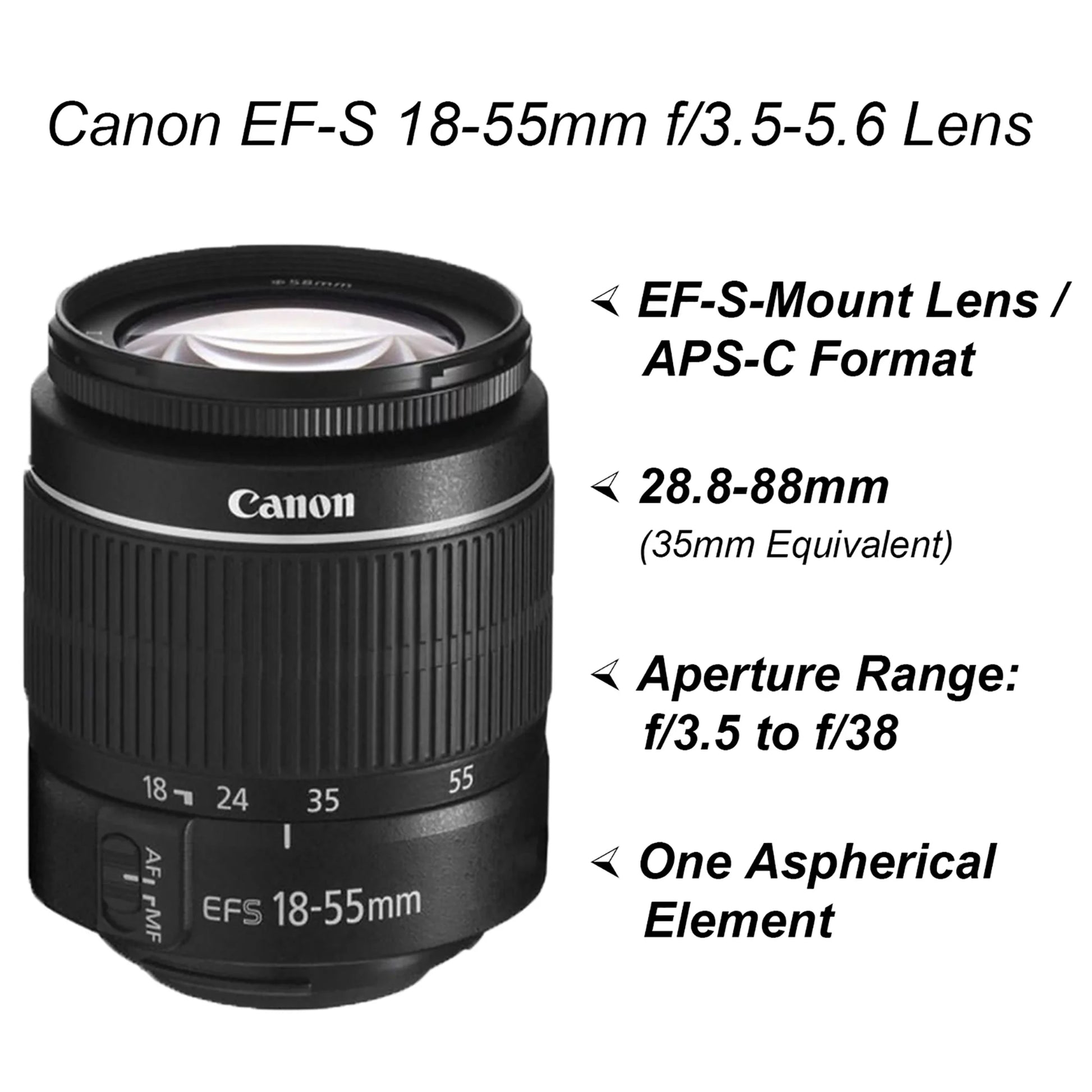 Canon EOS 4000D / Rebel T100 DSLR Camera + EF-S 18-55Mm Lens + Sandisk 64GB Memory Card +  Bundle (International Model)
